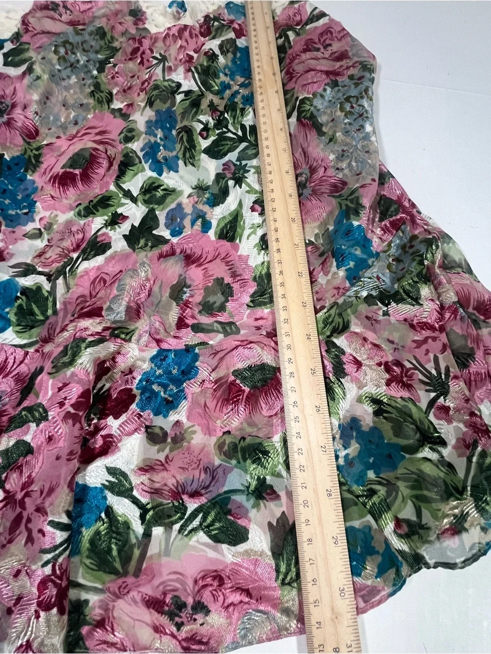 Victoria's Secret Pink & Blue Floral Spaghetti-Strap Dress Gown Vintage